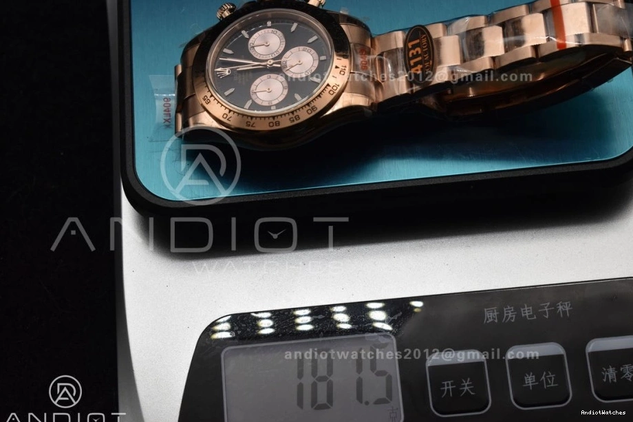 Best AllSeason Daytona RG RG QF Dial SH4130 on 1:1 V3 Bracelet 116505 Black Weight) 738 (Gain Edition 0128